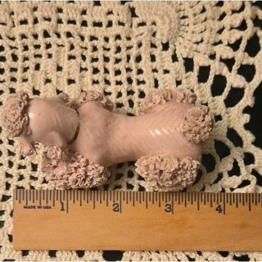 Pink Spagetti Poodle‎ Vintage Figurine Mid Century Modern Whimsy